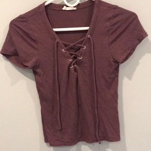 Cute lace up crop top